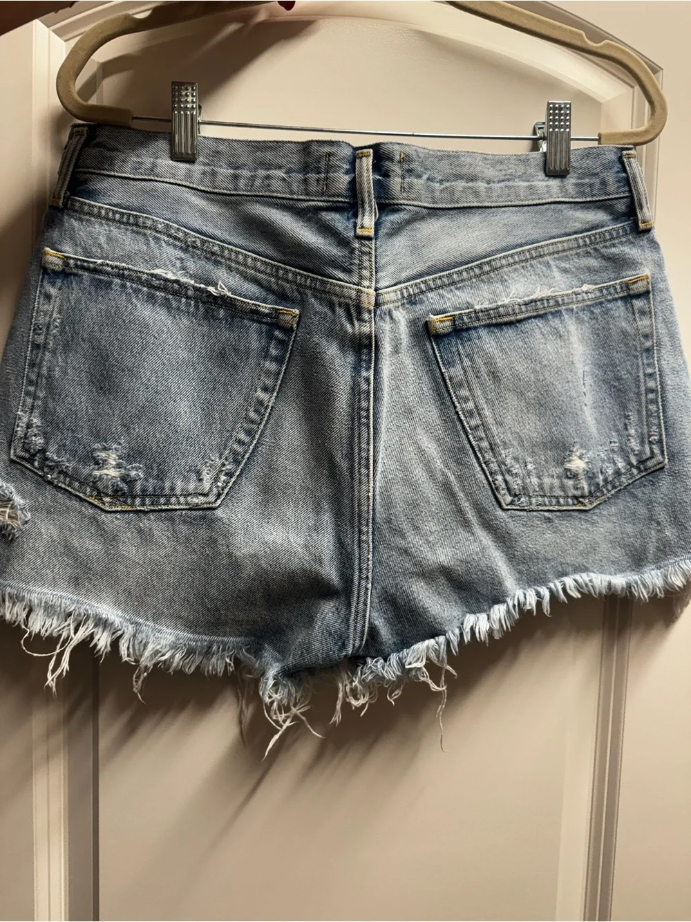 Agolde Distressed Midrise Denim Shorts